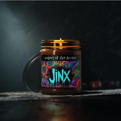 Embers of the Arcane 4oz or 9oz Scented Candle - Jinx Arcane Inspired Scented Soy Candle 4oz & 9oz - Choose Your Favorite Design