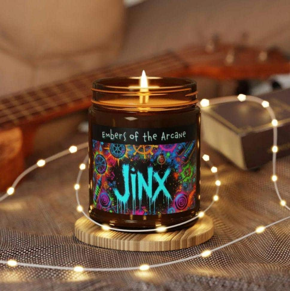 Embers of the Arcane 4oz or 9oz Scented Candle - Jinx Arcane Inspired Scented Soy Candle 4oz & 9oz - Choose Your Favorite Design