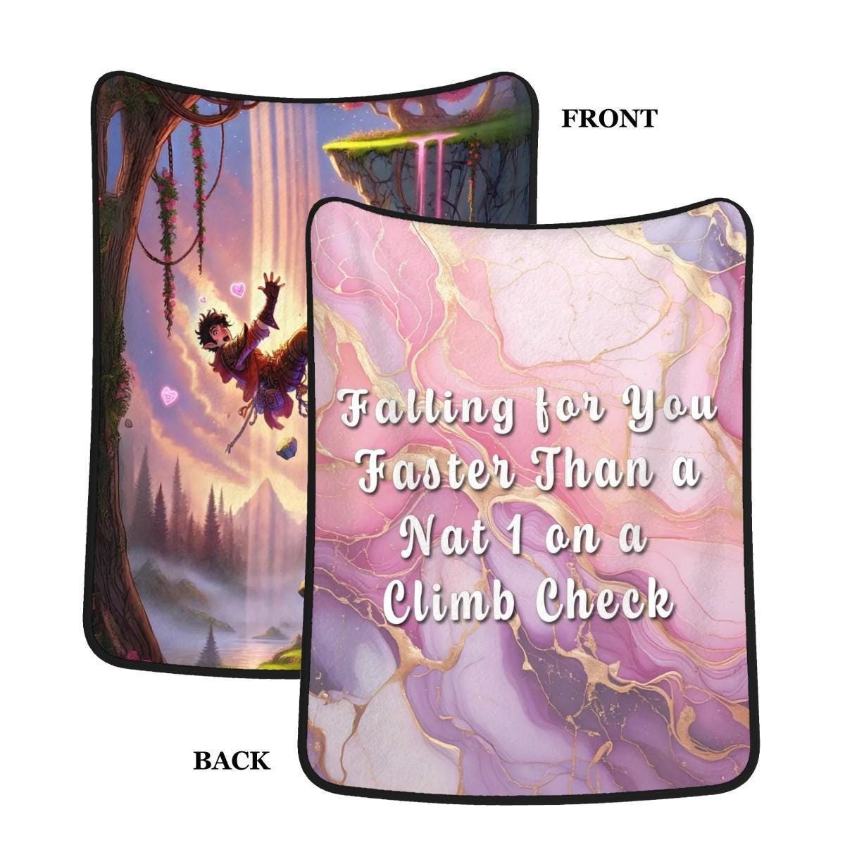 Falling for You Gift, Throw Blanket – D&D Valentine’s Day Gift, Anniversary Gift - Dungeons and Dragons Funny Throw Blanket Reversable