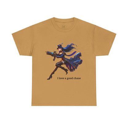 Arcane, Caitlyn T-Shirt "I love a good chase" - League of Legends Champion Inspired Gamer T-Shirt, Gamer Apparel XXS-5XL