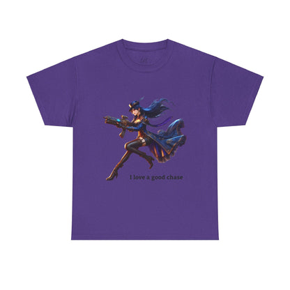 Arcane, Caitlyn T-Shirt "I love a good chase" - League of Legends Champion Inspired Gamer T-Shirt, Gamer Apparel XXS-5XL