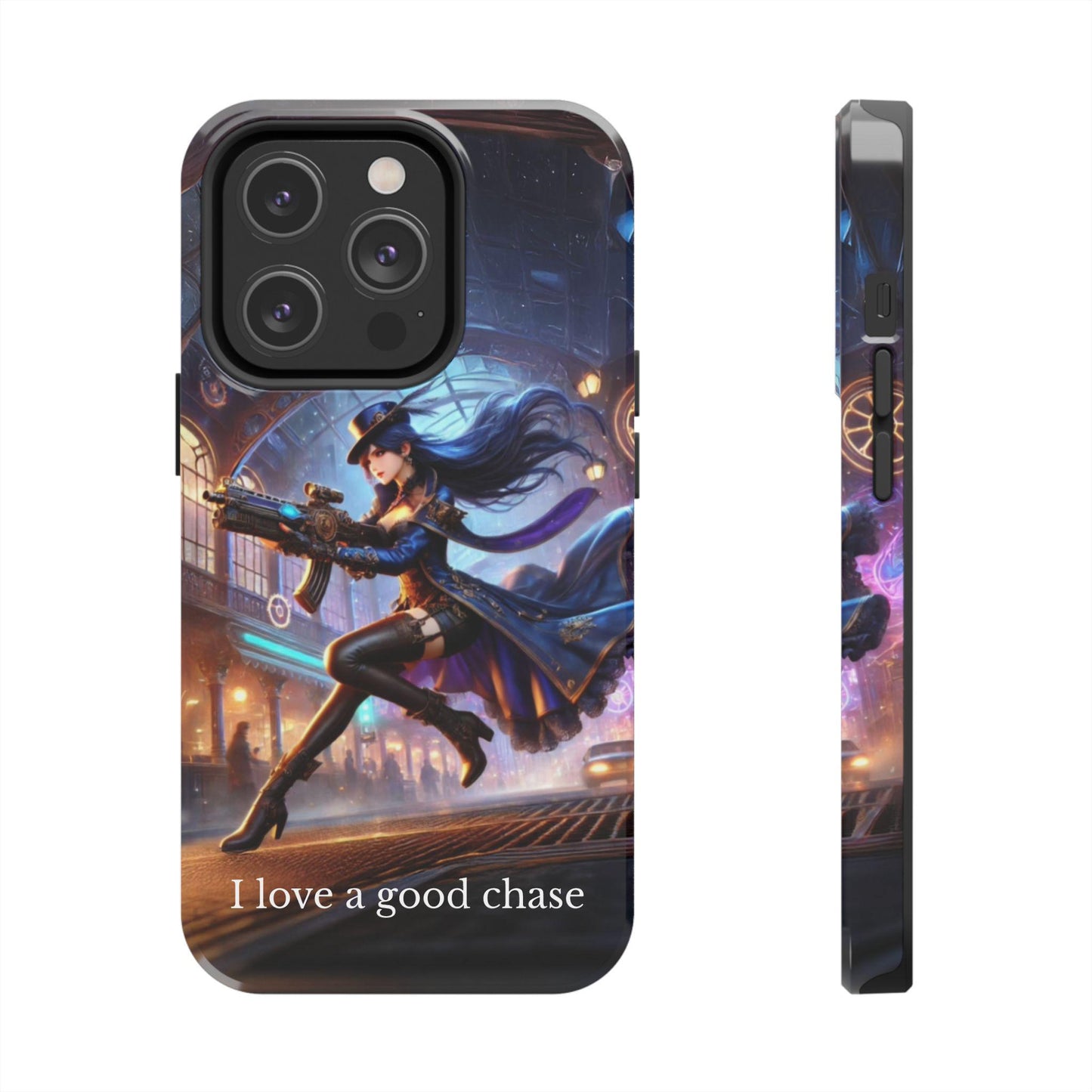 Arcane Caitlyn Phone Case "I love a good chase" - Arcane, League of Legends Inspired Tough Phone Case