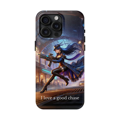 Arcane Caitlyn Phone Case "I love a good chase" - Arcane, League of Legends Inspired Tough Phone Case