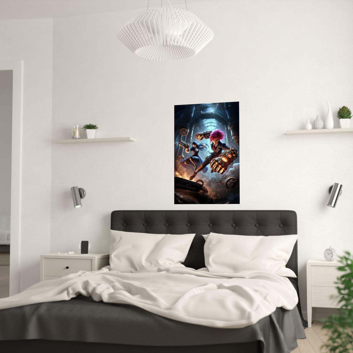 Arcane Inspired high Quality Poster, Vi and Caitlyn in Action - League of Legends Champion Art, Wall Decor