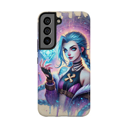 Jinx Watercolor Tough Phone Case for iPhone and Samsung Galaxy - Arcane Inspired Phone Case Watercolor Design