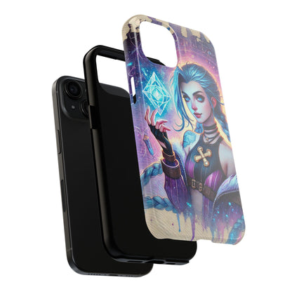 Jinx Watercolor Tough Phone Case for iPhone and Samsung Galaxy - Arcane Inspired Phone Case Watercolor Design