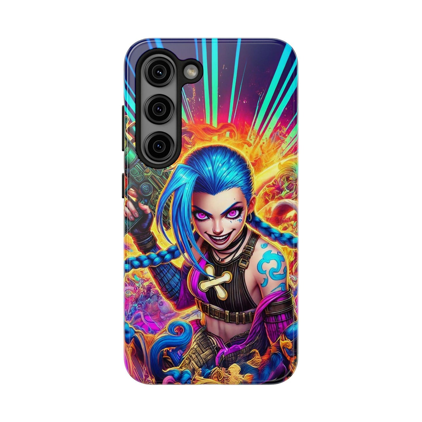 Arcane Chaos, Jinx Edition Phone Case - Arcane/League of Legends Inspired Tough Case for iPhone and Samsung Galaxy - Arcane LOL Champion Art