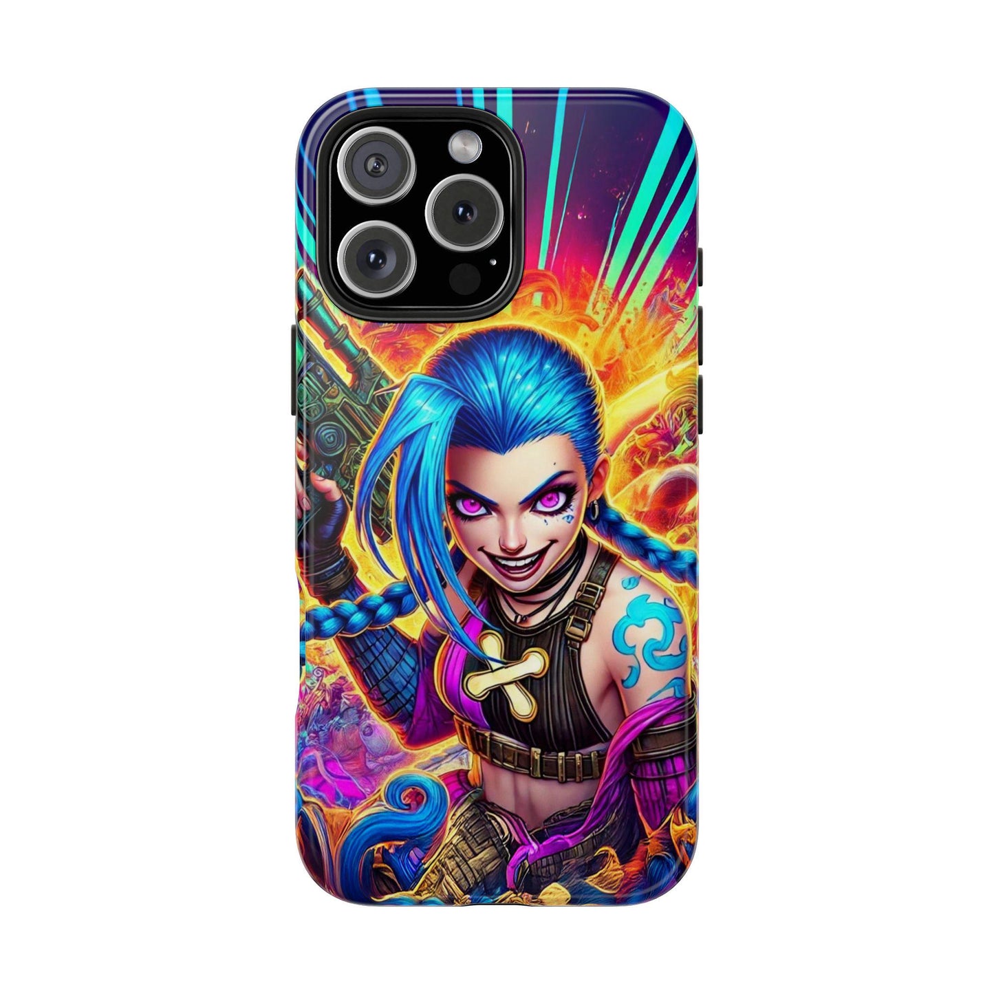 Arcane Chaos, Jinx Edition Phone Case - Arcane/League of Legends Inspired Tough Case for iPhone and Samsung Galaxy - Arcane LOL Champion Art