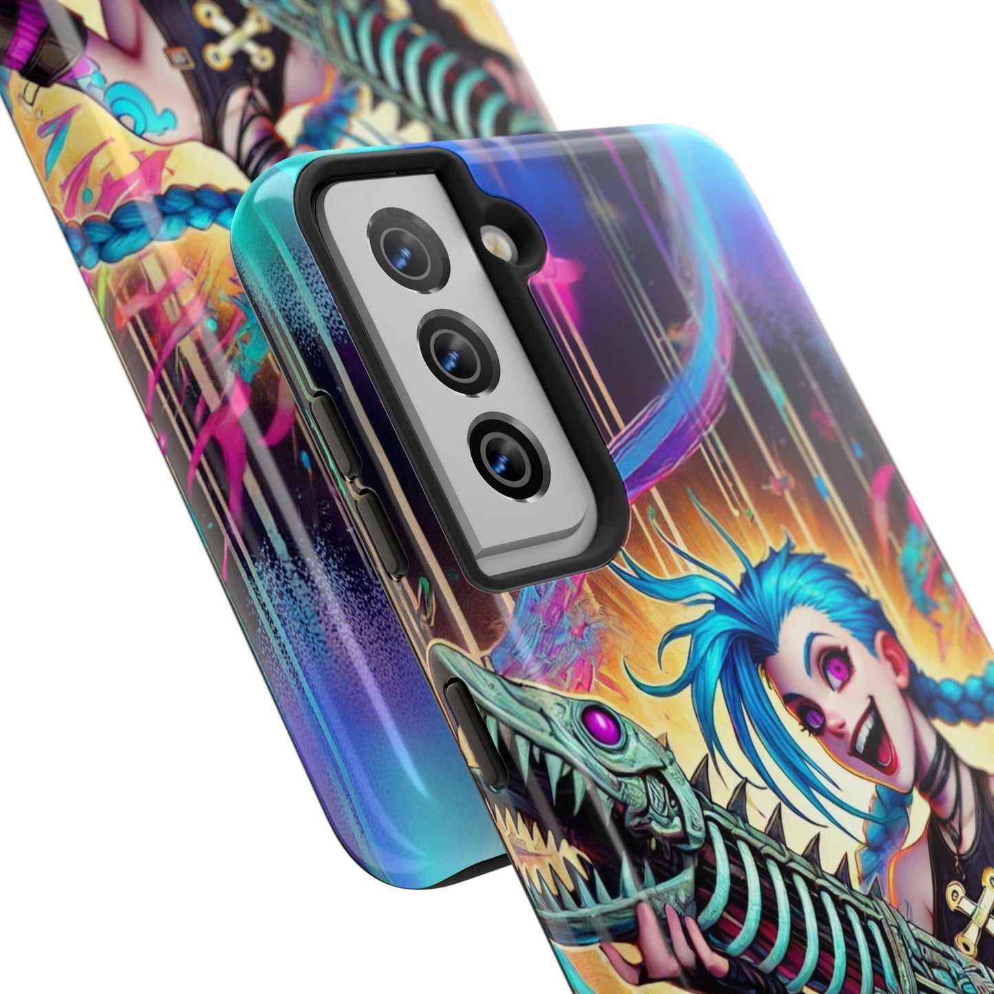 Jinx Fishbone Blaster Case - Arcane, League of Legends Inspired Tough Phone Case for iPhone and Samsung Galaxy - Arcane LOL Champion Art