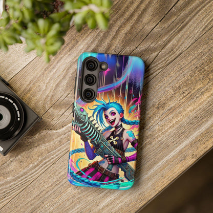 Jinx Fishbone Blaster Case - Arcane, League of Legends Inspired Tough Phone Case for iPhone and Samsung Galaxy - Arcane LOL Champion Art