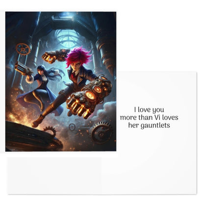 Arcane Valentines Day Card - Arcane-Inspired Variety Pack - Vi & Caitlyn Edition - Valentine's Day, Anniversary, Birthday, and Just Because