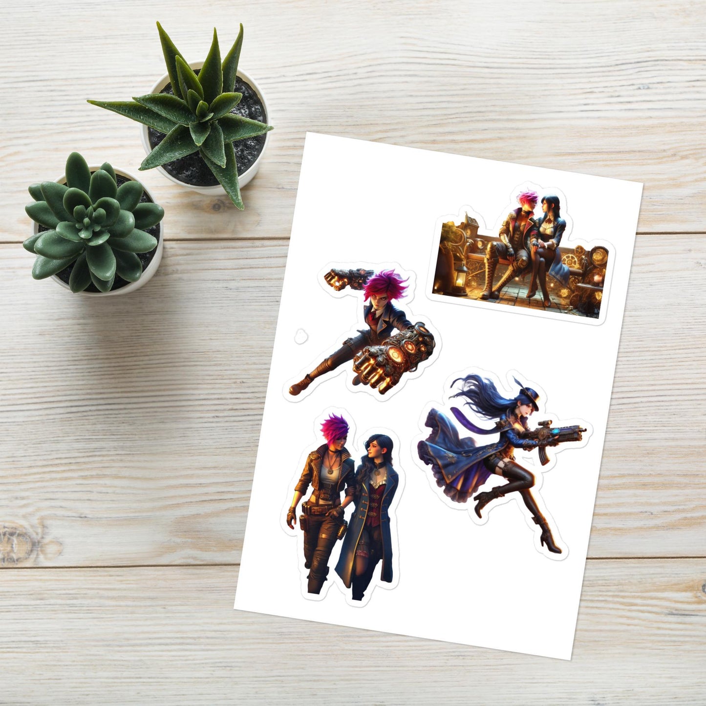 Arcane Sticker Sheet - Vi and Caitlyn Inspired Stickers - League of Legends Champions