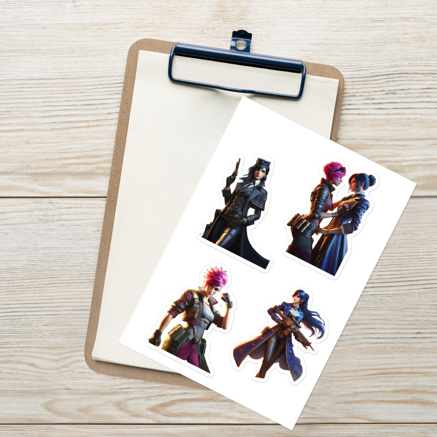 Arcane Sticker Sheet - Vi and Caitlyn Inspired Stickers - League of Legends Champions