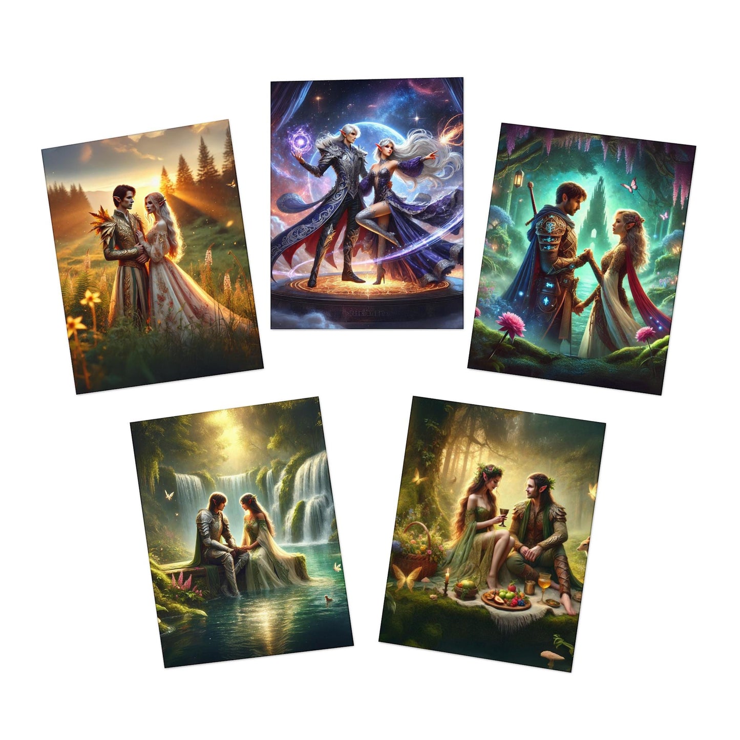 Romantic Fantasy Greeting Card Set - Perfect for Couples - Valentines, Anniversary, Birthday Cards for Husband, Wife, BF, GF, Fiancée