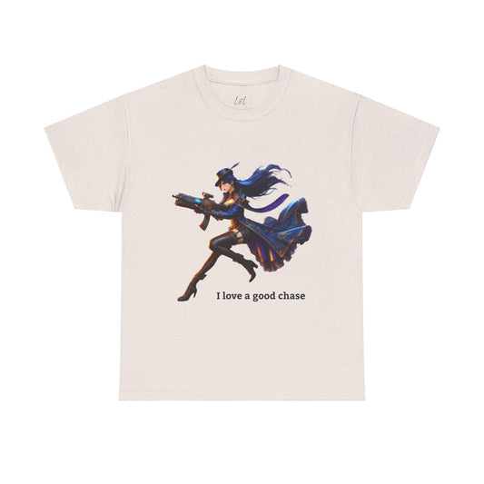 Arcane, Caitlyn T-Shirt "I love a good chase" - League of Legends Champion Inspired Gamer T-Shirt, Gamer Apparel XXS-5XL