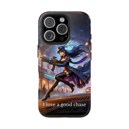 Arcane Caitlyn Phone Case "I love a good chase" - Arcane, League of Legends Inspired Tough Phone Case