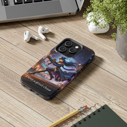 Arcane Caitlyn Phone Case "I love a good chase" - Arcane, League of Legends Inspired Tough Phone Case