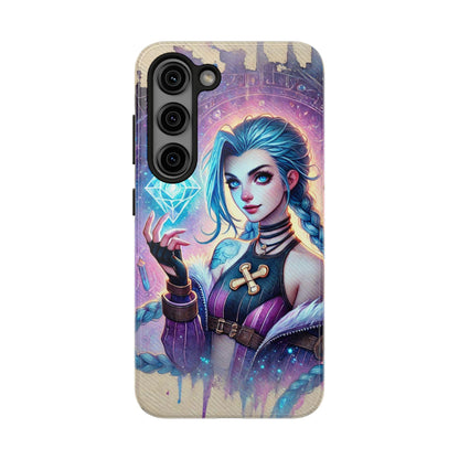 Jinx Watercolor Tough Phone Case for iPhone and Samsung Galaxy - Arcane Inspired Phone Case Watercolor Design