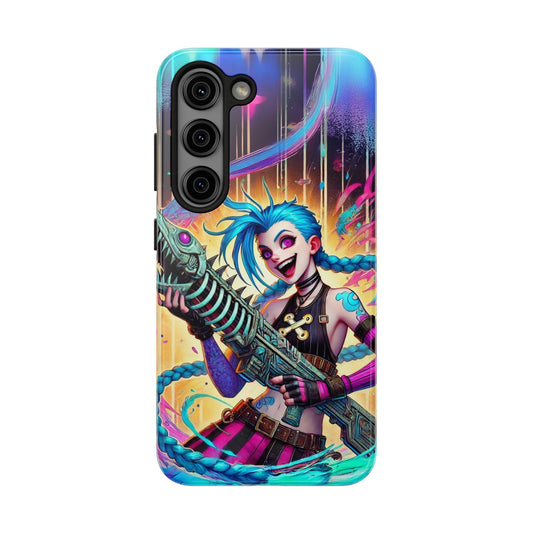 Jinx Fishbone Blaster Case - Arcane, League of Legends Inspired Tough Phone Case for iPhone and Samsung Galaxy - Arcane LOL Champion Art