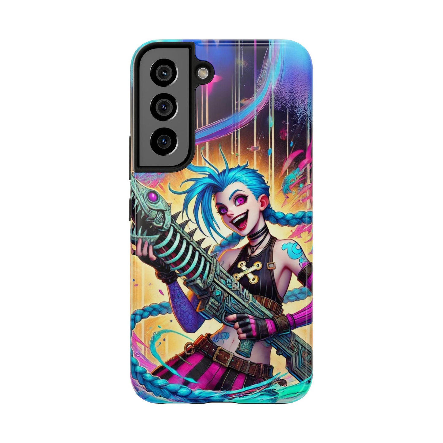 Jinx Fishbone Blaster Case - Arcane, League of Legends Inspired Tough Phone Case for iPhone and Samsung Galaxy - Arcane LOL Champion Art