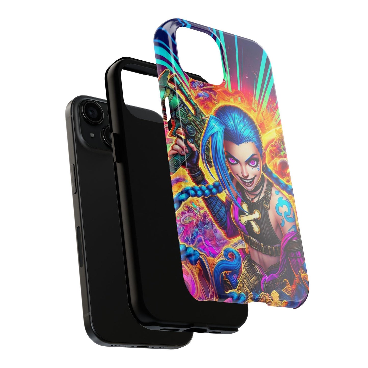 Arcane Chaos, Jinx Edition Phone Case - Arcane/League of Legends Inspired Tough Case for iPhone and Samsung Galaxy - Arcane LOL Champion Art