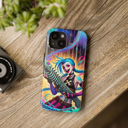 Jinx Fishbone Blaster Case - Arcane, League of Legends Inspired Tough Phone Case for iPhone and Samsung Galaxy - Arcane LOL Champion Art