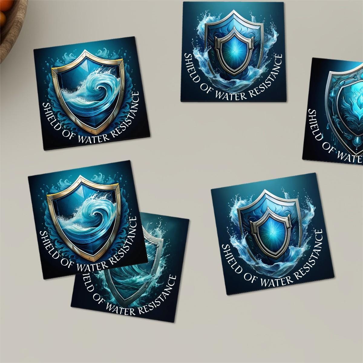 D&D Magic Item, Shield of Water Resistance DND Coasters, Absorbing Ceramic, Dungeon Master Gift, dnd Housewarming, DM Home Decor, Game Room