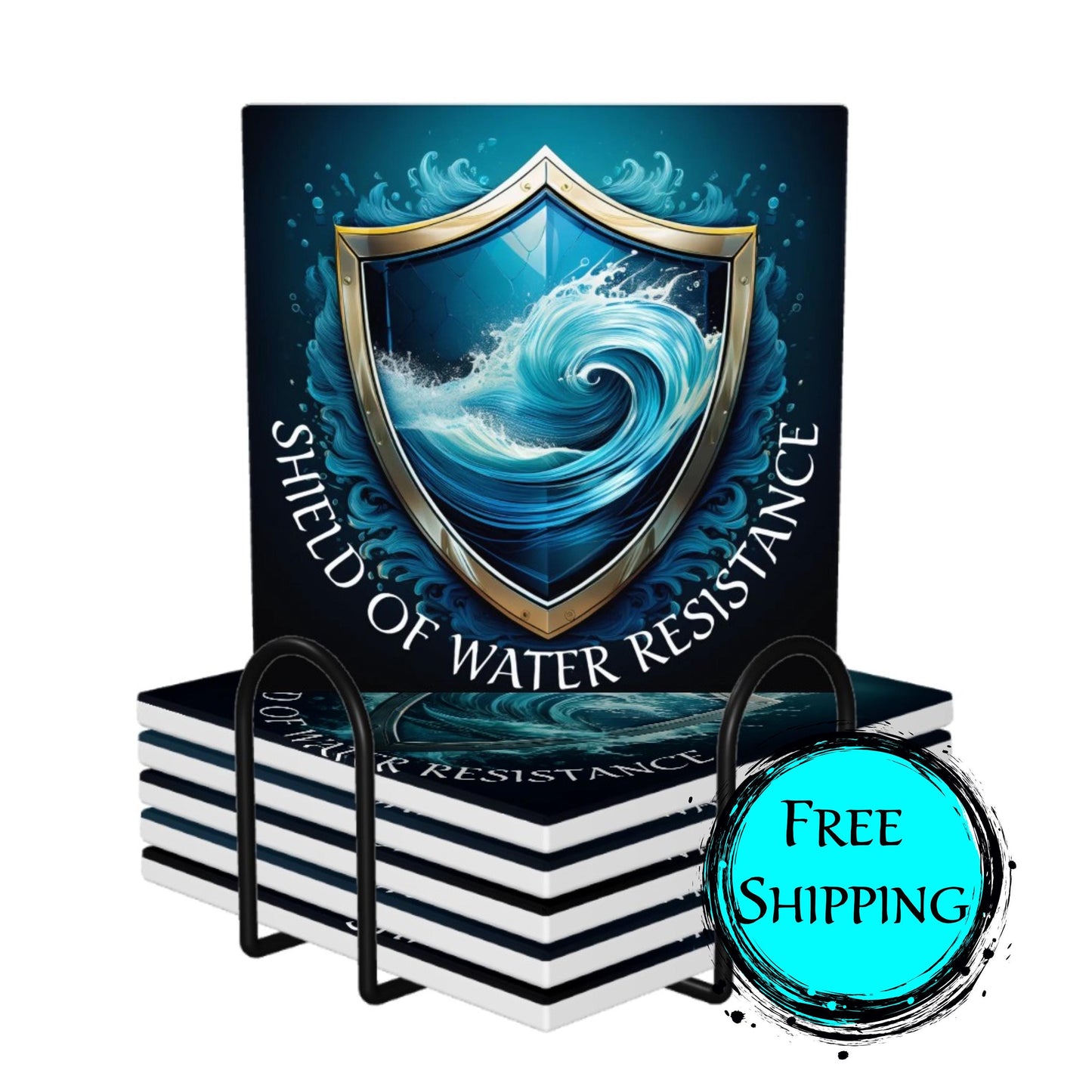 D&D Magic Item, Shield of Water Resistance DND Coasters, Absorbing Ceramic, Dungeon Master Gift, dnd Housewarming, DM Home Decor, Game Room