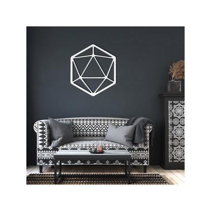 D20 Metal Wall Art, Modern Minimalist Gaming Room Accent, Industrial Dungeons & Dragons Game Night Decor, Gift for Players or Dungeon Master