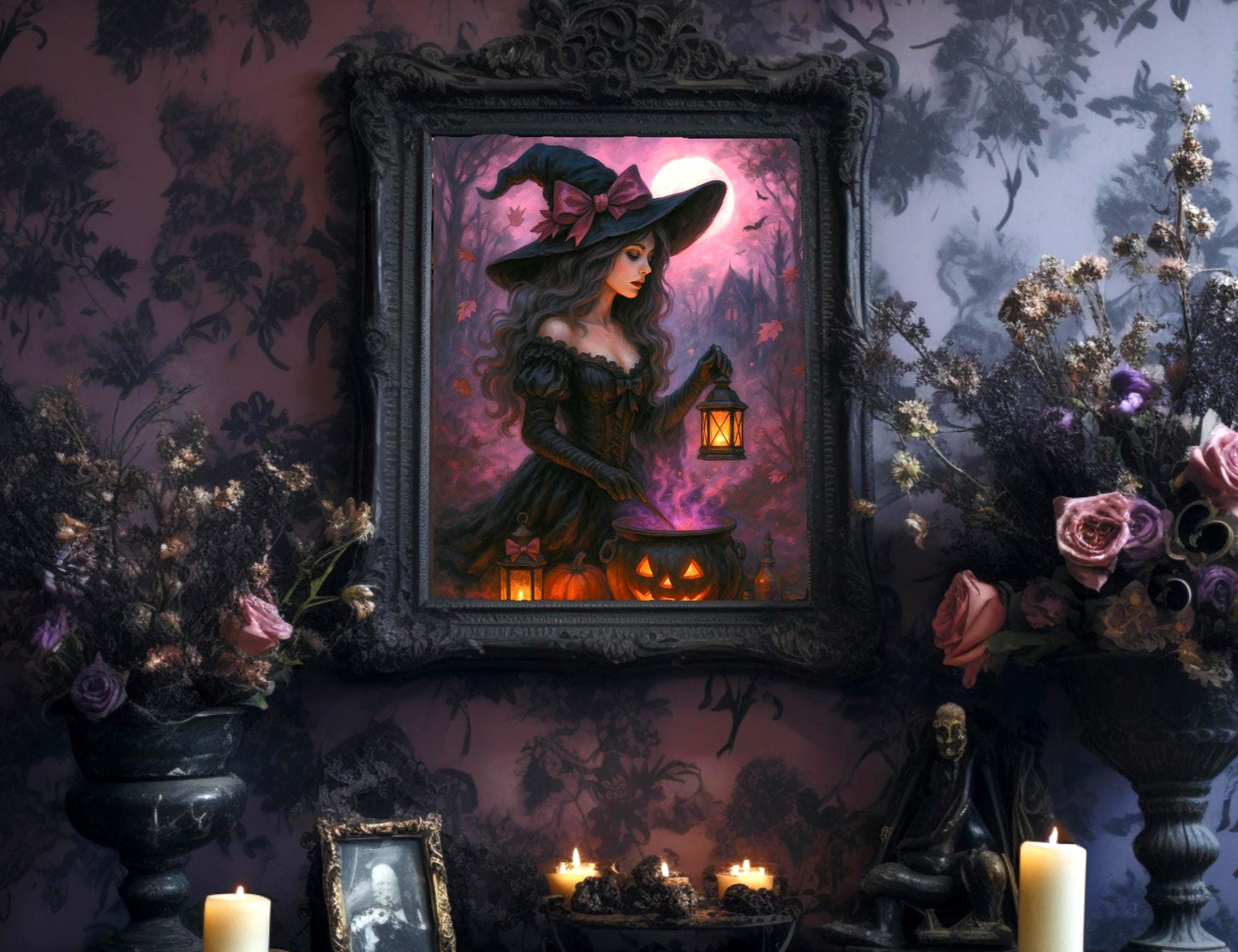 Vintage Halloween Wall Art, Witch Digital Art Bundle, 10 High Resolution Vintage Victorian Images, Digital Download, High Quality