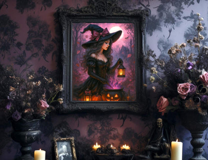 Vintage Halloween Wall Art, Witch Digital Art Bundle, 10 High Resolution Vintage Victorian Images, Digital Download, High Quality