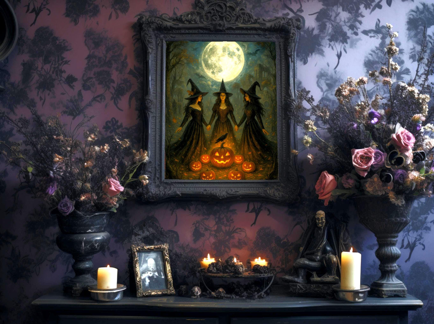 Vintage Halloween Wall Art, Witch Digital Art Bundle, 10 High Resolution Vintage Victorian Images, Digital Download, High Quality