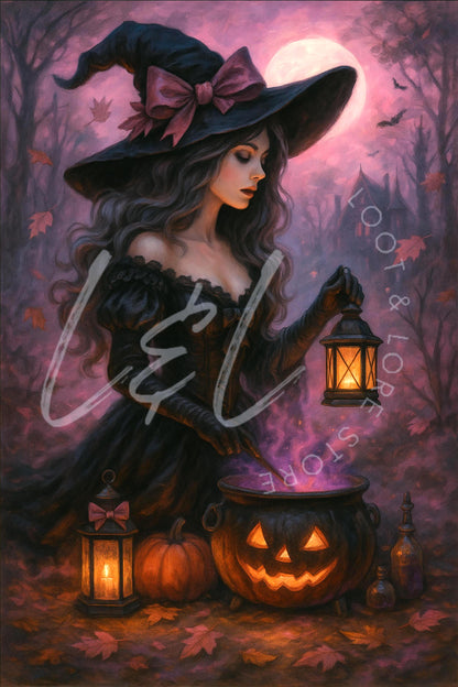 Vintage Halloween Wall Art, Witch Digital Art Bundle, 10 High Resolution Vintage Victorian Images, Digital Download, High Quality