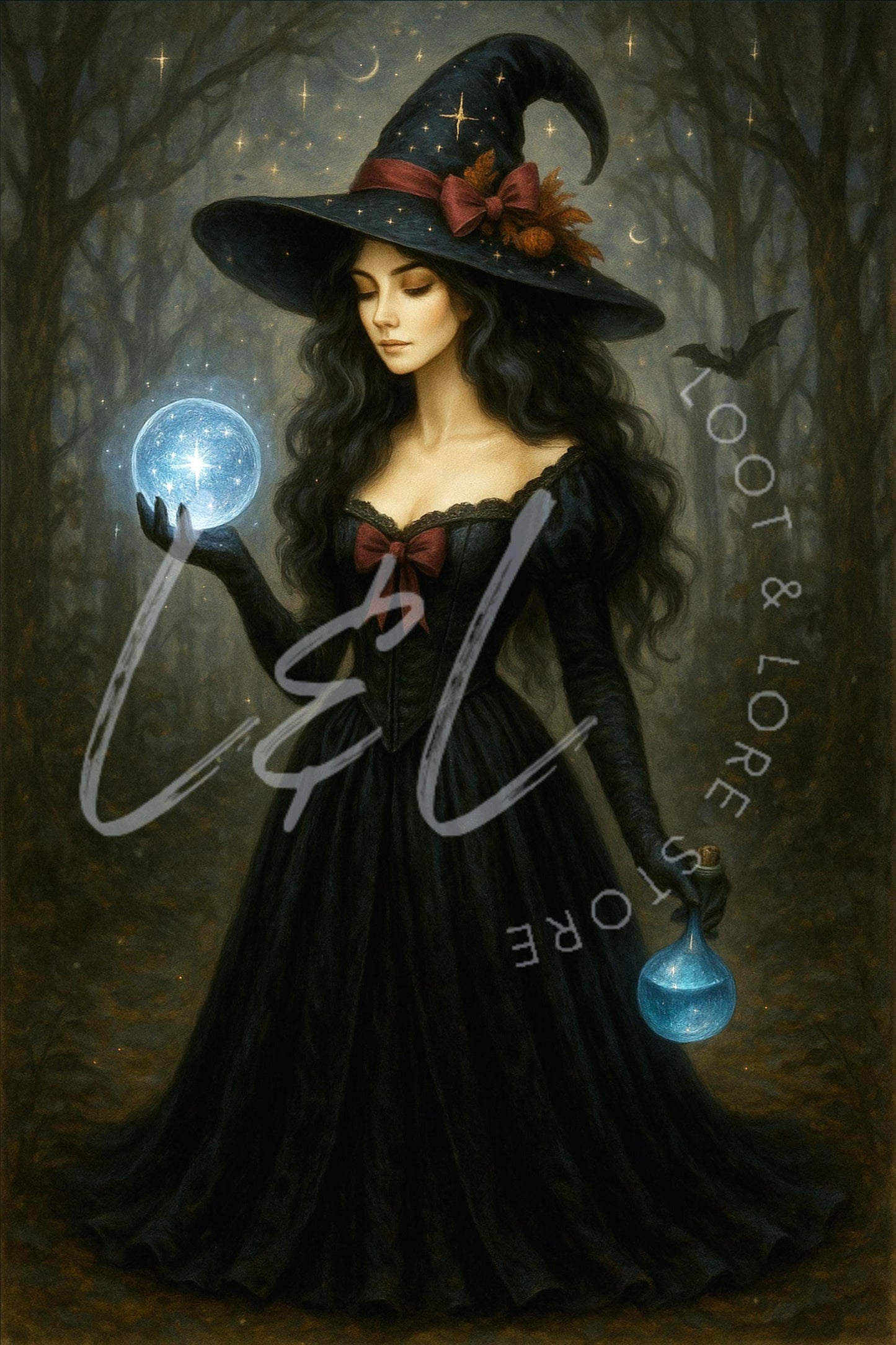 Vintage Halloween Wall Art, Witch Digital Art Bundle, 10 High Resolution Vintage Victorian Images, Digital Download, High Quality