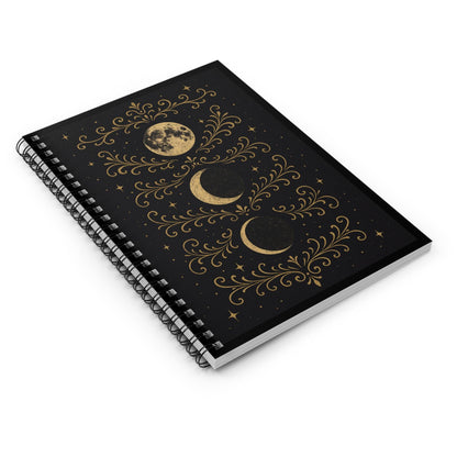 Celestial Spiral Notebook, Back to School Supplies, Cosmic Journal, Moon Phase Diary, Starry Night Memo Book, Gift for Students