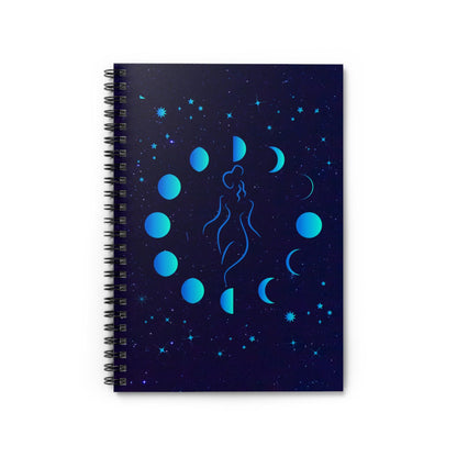 Celestial Goddess Spiral Notebook, Back to School Supplies, Cosmic Journal, Moon Phase Diary, Starry Night Memo Book, Gift for Students