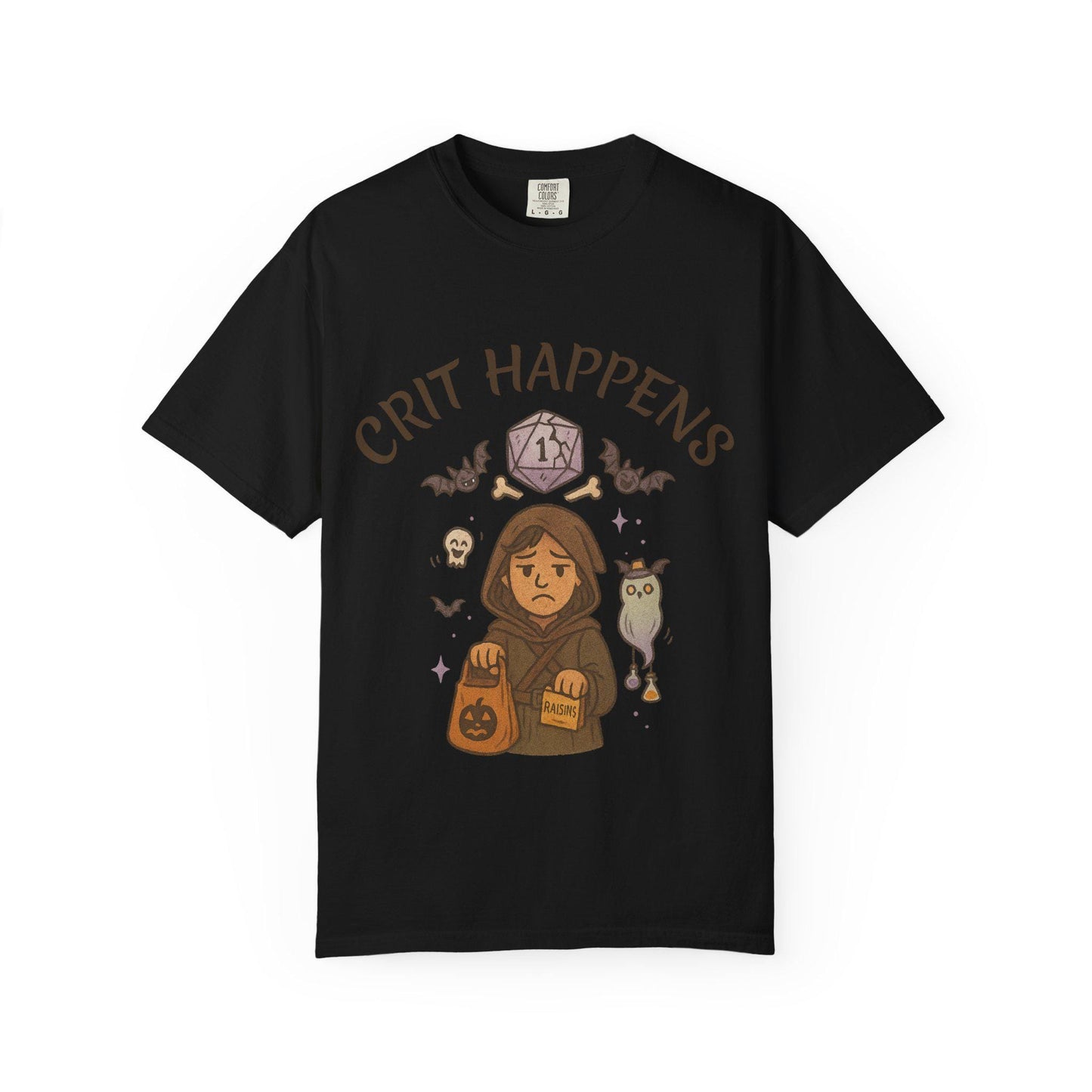 Crit Happens D&D Halloween Shirt, Dungeons and Dragons Shirt, D20 Graphic Tee, Seasonal DM Campaign T-Shirt, Funny DND Dungeon Master Gift