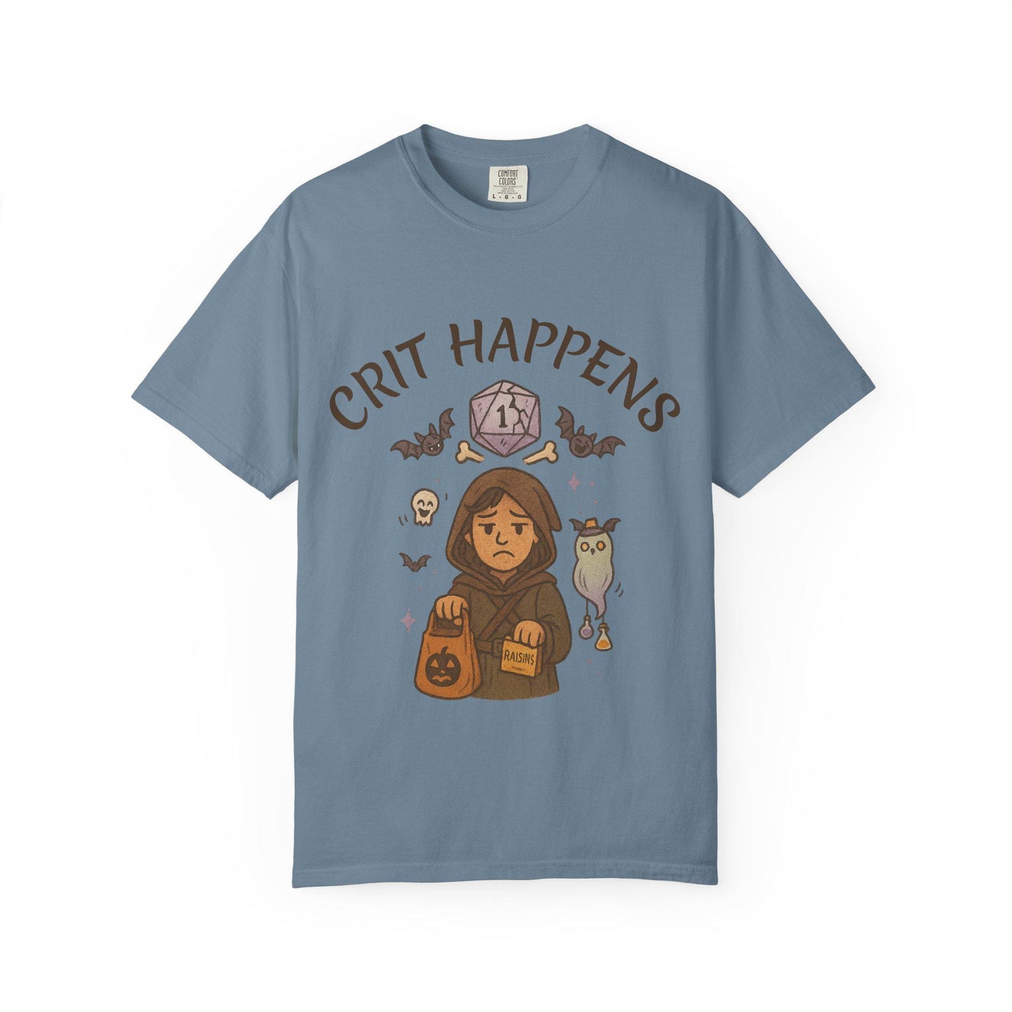 Crit Happens D&D Halloween Shirt, Dungeons and Dragons Shirt, D20 Graphic Tee, Seasonal DM Campaign T-Shirt, Funny DND Dungeon Master Gift