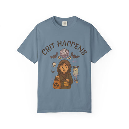 Crit Happens D&D Halloween Shirt, Dungeons and Dragons Shirt, D20 Graphic Tee, Seasonal DM Campaign T-Shirt, Funny DND Dungeon Master Gift