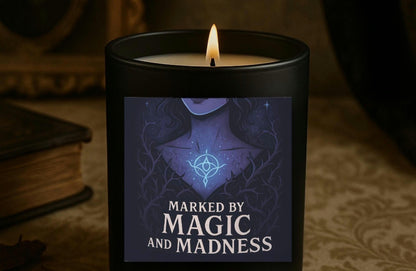 Marked by Magic and Madness, Dark Fruit & Vanilla Musk Scented Candle, Midnight Scent Halloween Decor, Autumn Fragrance, Witchy Gift for Her