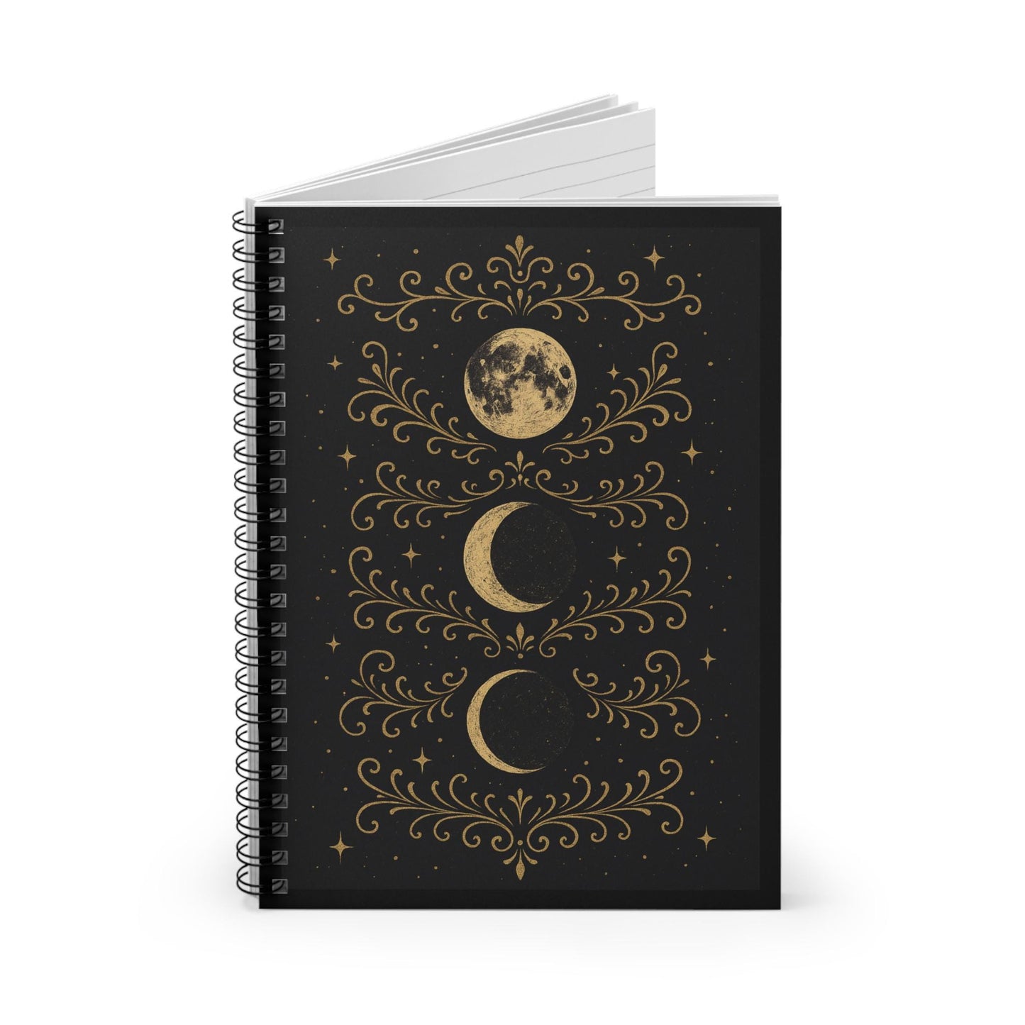 Celestial Spiral Notebook, Back to School Supplies, Cosmic Journal, Moon Phase Diary, Starry Night Memo Book, Gift for Students
