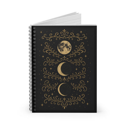 Celestial Spiral Notebook, Back to School Supplies, Cosmic Journal, Moon Phase Diary, Starry Night Memo Book, Gift for Students