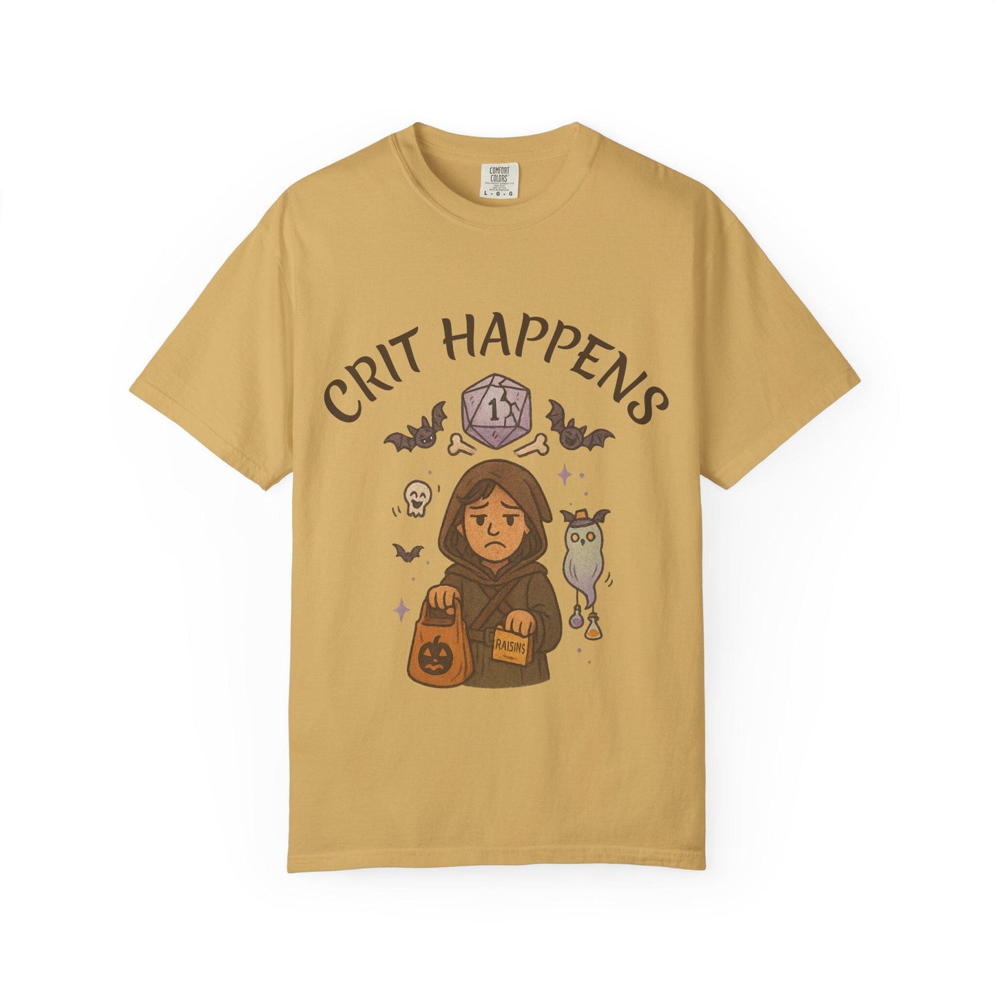 Crit Happens D&D Halloween Shirt, Dungeons and Dragons Shirt, D20 Graphic Tee, Seasonal DM Campaign T-Shirt, Funny DND Dungeon Master Gift