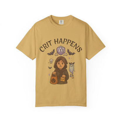Crit Happens D&D Halloween Shirt, Dungeons and Dragons Shirt, D20 Graphic Tee, Seasonal DM Campaign T-Shirt, Funny DND Dungeon Master Gift