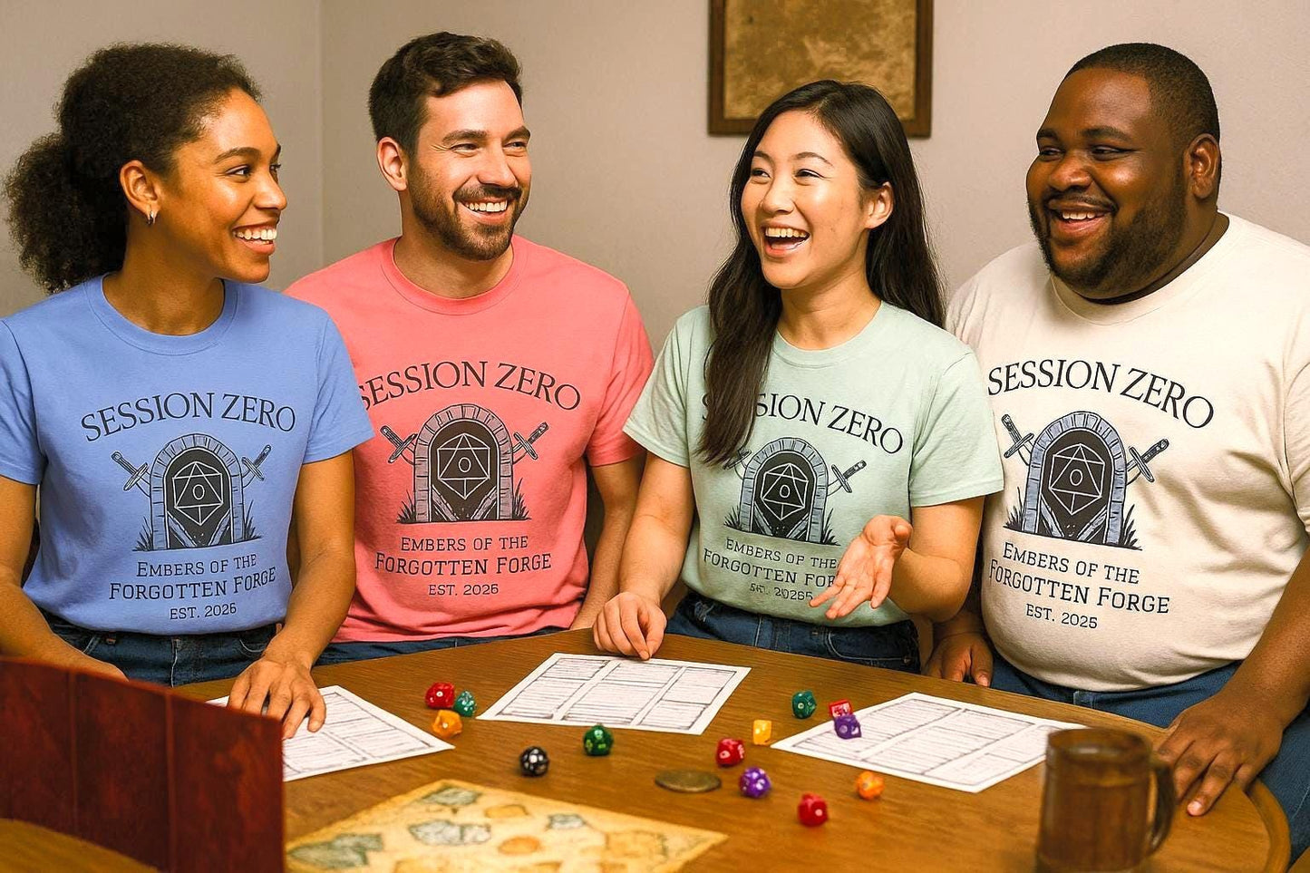 Custom D&D T-Shirt, Session Zero Shirt, Dungeon Master Top, D20 DND Party Campaign Shirt, Personalized Dungeons and Dragons Player Gift