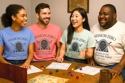 Custom D&D T-Shirt, Session Zero Shirt, Dungeon Master Top, D20 DND Party Campaign Shirt, Personalized Dungeons and Dragons Player Gift