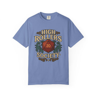 High Rollers Society Shirt DND Graphic Tee, Dungeons and Dragons T-Shirt Dungeon Master Game Night Shirt, Men Women S-4XL Comfort Colors