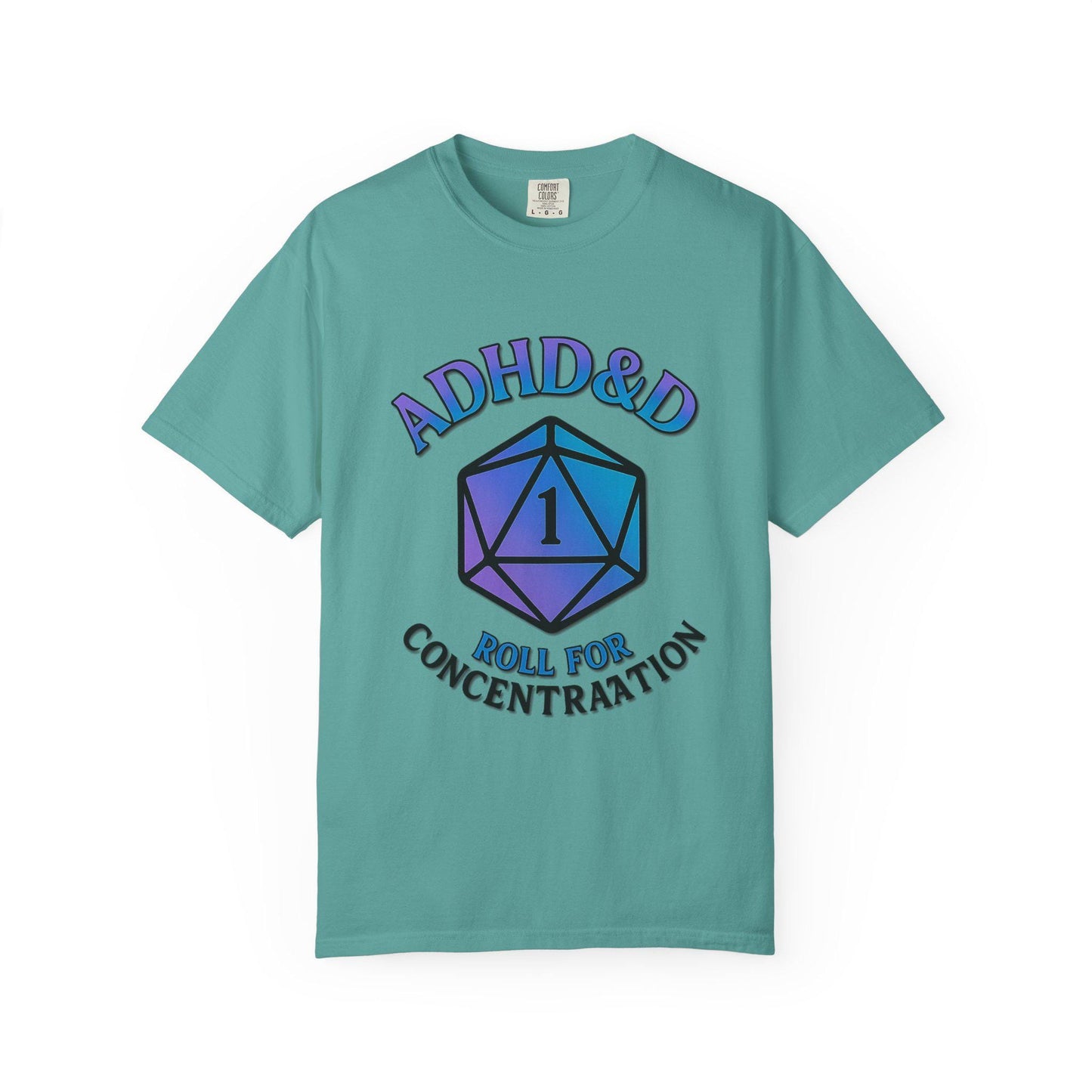 ADHD&D Roll for Concentration Shirt, d20 Dice Critical Failure, Geeky D20 Nat 1 T-Shirt, Dungeons and Dragons Gift, Roleplaying Game Top