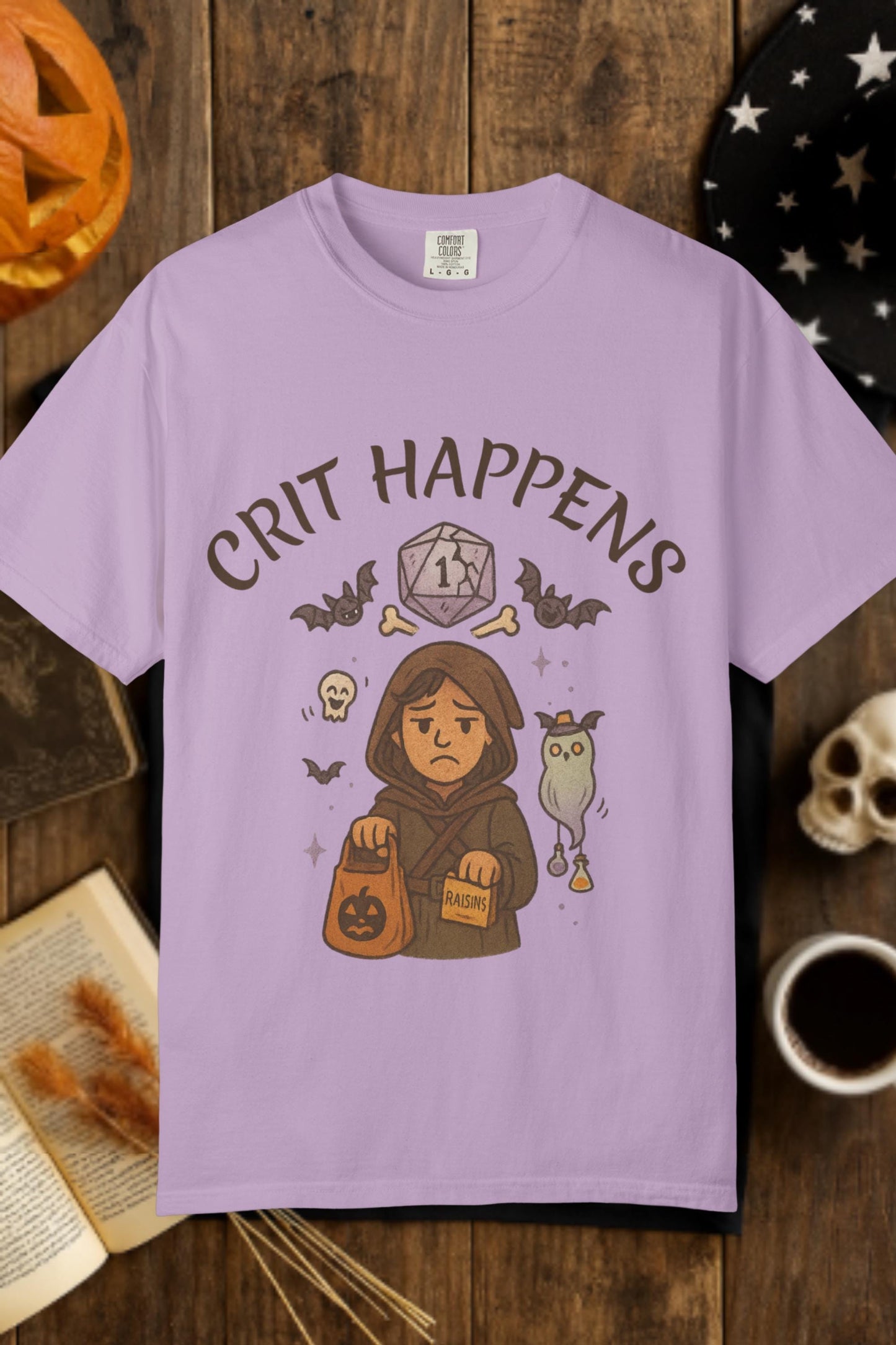 Crit Happens D&D Halloween Shirt, Dungeons and Dragons Shirt, D20 Graphic Tee, Seasonal DM Campaign T-Shirt, Funny DND Dungeon Master Gift