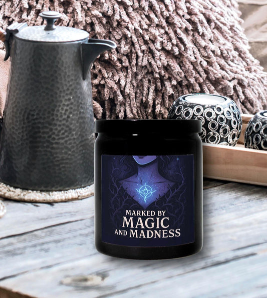 Marked by Magic and Madness, Dark Fruit & Vanilla Musk Scented Candle, Midnight Scent Halloween Decor, Autumn Fragrance, Witchy Gift for Her
